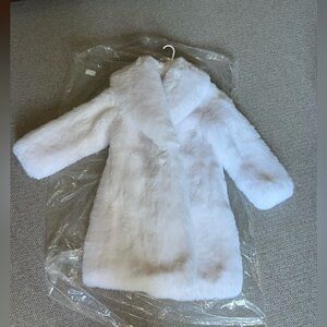 Fabulous Furs | White Faux FurSnow Stopper Knee-Length Coat
